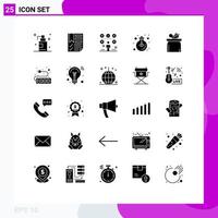 Set of 25 Modern UI Icons Symbols Signs for office lamp checklist idea exams Editable Vector Design Elements