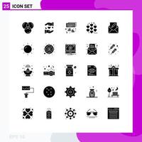 Set of 25 Modern UI Icons Symbols Signs for edit chain wedding love typing Editable Vector Design Elements