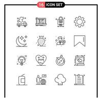 Stock Vector Icon Pack of 16 Line Signs and Symbols for technology gadget good devices server Editable Vector Design Elements