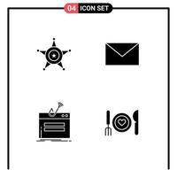 Universal Icon Symbols Group of 4 Modern Solid Glyphs of men login usa message theft Editable Vector Design Elements