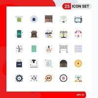 Modern Set of 25 Flat Colors and symbols such as oven iot furniture internet idea Editable Vector Design Elements