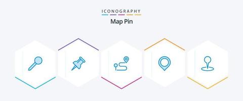 Map Pin 25 Blue icon pack including pin. map. navigation. location. marker vector