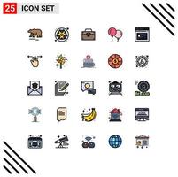 Set of 25 Modern UI Icons Symbols Signs for page spring bag fly toolkit Editable Vector Design Elements