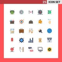 25 Universal Flat Color Signs Symbols of right arrow romantic data management big data development Editable Vector Design Elements