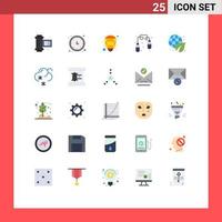 Set of 25 Vector Flat Colors on Grid for ecology jump rope islam fitness light Editable Vector Design Elements