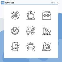 User Interface Pack of 9 Basic Outlines of analysis petri ring toolkit construction Editable Vector Design Elements