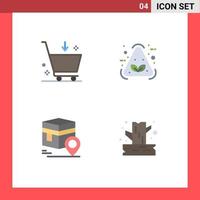 4 User Interface Flat Icon Pack of modern Signs and Symbols of buy kaba e item map Editable Vector Design Elements