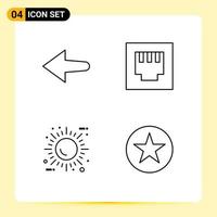 Set of 4 Modern UI Icons Symbols Signs for arrow favorite port eco star Editable Vector Design Elements