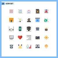 User Interface Pack of 25 Basic Flat Colors of ribbon health mom donation knowledge Editable Vector Design Elements