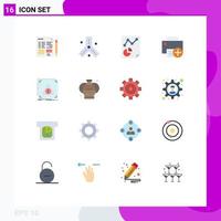 editable vector línea paquete de dieciséis sencillo plano colores de error artilugio datos dispositivos añadir editable paquete de creativo vector diseño elementos