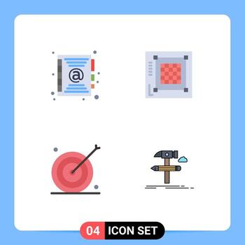 4 4 plano icono concepto para sitios web móvil y aplicaciones habla a objetivo diseño web márketing editable vector diseño elementos