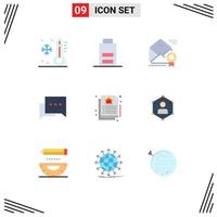 Stock Vector Icon Pack of 9 Line Signs and Symbols for document chat user bubble offer Editable Vector Design Elements