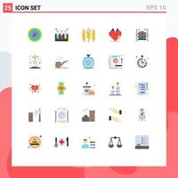 Set of 25 Modern UI Icons Symbols Signs for home favorite food ecommerce e Editable Vector Design Elements