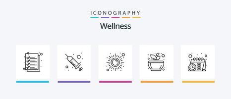 Wellness Line 5 Icon Pack Including . pulse. water. heart. weight. Creative Icons Design vector