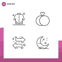 4 Creative Icons Modern Signs and Symbols of jacket switch shopping rings right Editable Vector Design Elements