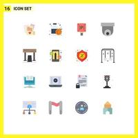 16 Universal Flat Colors Set for Web and Mobile Applications finish activities board video cctv Editable Pack of Creative Vector Design Elements