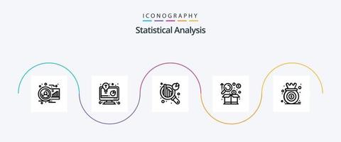 Statistical Analysis Line 5 Icon Pack Including analysis. graph. business solution. chart. analysis vector