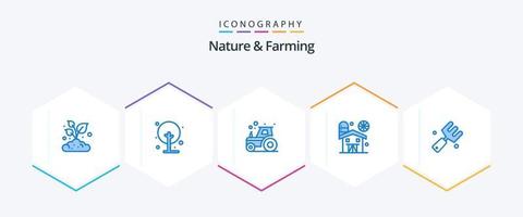 Nature And Farming 25 Blue icon pack including . fork. agriculture. farming. agriculture vector