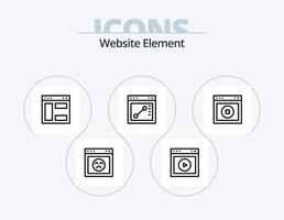 Website Element Line Icon Pack 5 Icon Design. design. security. website. secure. hacker vector