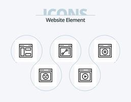 Website Element Line Icon Pack 5 Icon Design. design. security. website. secure. hacker vector