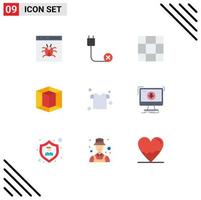 Set of 9 Modern UI Icons Symbols Signs for shirt clothes disconnected tool design Editable Vector Design Elements