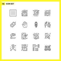 Set of 16 Modern UI Icons Symbols Signs for sale ecommerce creativity hospital clinic Editable Vector Design Elements