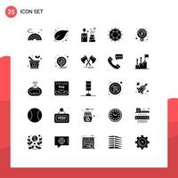 Set of 25 Modern UI Icons Symbols Signs for business support spa save lifebuoy Editable Vector Design Elements