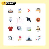 16 Creative Icons Modern Signs and Symbols of charge size arrow level measurement Editable Pack of Creative Vector Design Elements