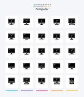 Creative Computer 25 Glyph Solid Black icon pack  Such As . Layer 1. keyboard. flip. device vector