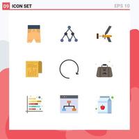 User Interface Pack of 9 Basic Flat Colors of report financial building business tool Editable Vector Design Elements