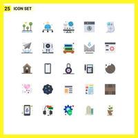 Universal Icon Symbols Group of 25 Modern Flat Colors of love mac director history business Editable Vector Design Elements