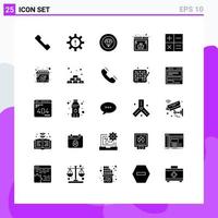 Solid Glyph Pack of 25 Universal Symbols of finance web achievements virus browser Editable Vector Design Elements