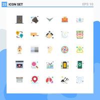 25 Thematic Vector Flat Colors and Editable Symbols of letter mail tool e email Editable Vector Design Elements