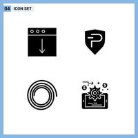 4 Creative Icons Modern Signs and Symbols of app spiral mac crypto data management Editable Vector Design Elements