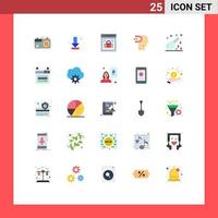 Universal Icon Symbols Group of 25 Modern Flat Colors of lead human information security engagement web security Editable Vector Design Elements