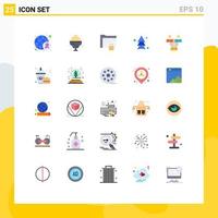 Mobile Interface Flat Color Set of 25 Pictograms of meeting direction folder up arrow Editable Vector Design Elements