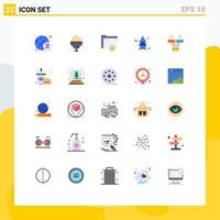 Mobile Interface Flat Color Set of 25 Pictograms of meeting direction folder up arrow Editable Vector Design Elements