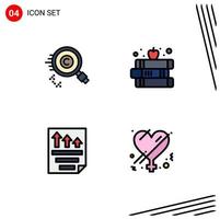 4 Creative Icons Modern Signs and Symbols of content data owner education page Editable Vector Design Elements