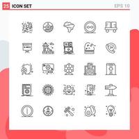 Set of 25 Modern UI Icons Symbols Signs for lenses geek seo frame country Editable Vector Design Elements