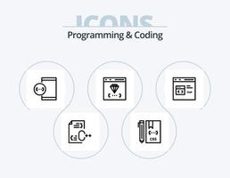 Programming And Coding Line Icon Pack 5 Icon Design. develop. app. develop. file. develop vector