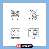 4 Creative Icons Modern Signs and Symbols of cactos wallet spring ireland computer Editable Vector Design Elements