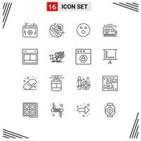 16 Creative Icons Modern Signs and Symbols of web layout folf design transport Editable Vector Design Elements