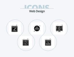 Web Design Glyph Icon Pack 5 Icon Design. setting. cubed design. layout. box. write vector