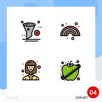 Set of 4 Modern UI Icons Symbols Signs for delete avatar remove forecast student Editable Vector Design Elements