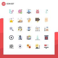 25 User Interface Flat Color Pack of modern Signs and Symbols of game shirt target software download Editable Vector Design Elements