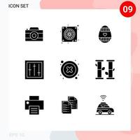 Modern Set of 9 Solid Glyphs and symbols such as cancel mixer easter egg electronics devices Editable Vector Design Elements