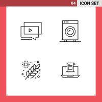 Universal Icon Symbols Group of 4 Modern Filledline Flat Colors of play hardware video electric farming Editable Vector Design Elements