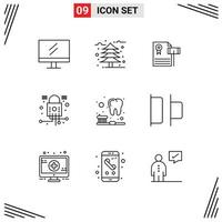 9 Creative Icons Modern Signs and Symbols of cleaning security vintage network cyber Editable Vector Design Elements