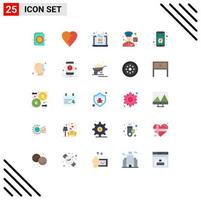 25 Creative Icons Modern Signs and Symbols of stop mobile box contact man Editable Vector Design Elements