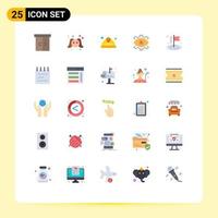 Flat Color Pack of 25 Universal Symbols of creative production day creative safety Editable Vector Design Elements